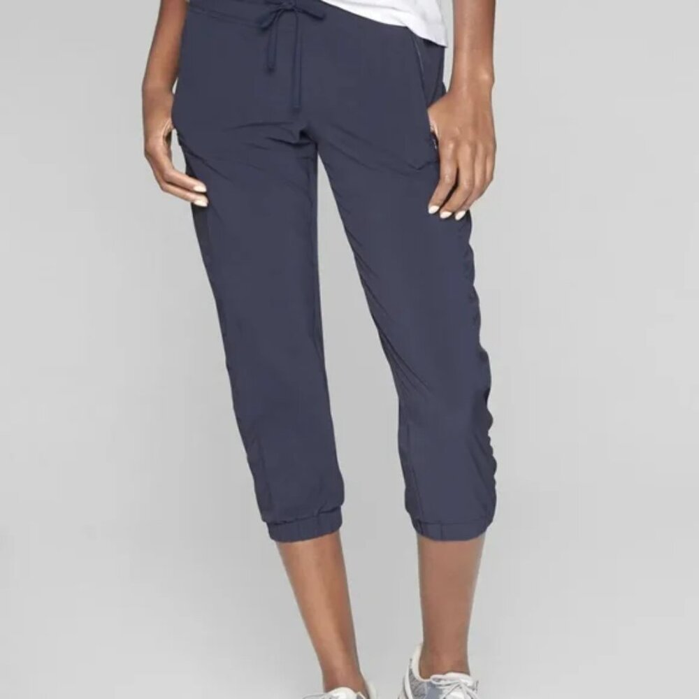 Athleta Navy Crop Drawstring Track Pants